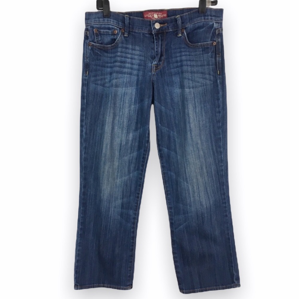Lucky Brand Womens Size 8 29 Sweet‎ 'N Crop Whiskered Distressed Denim Jeans